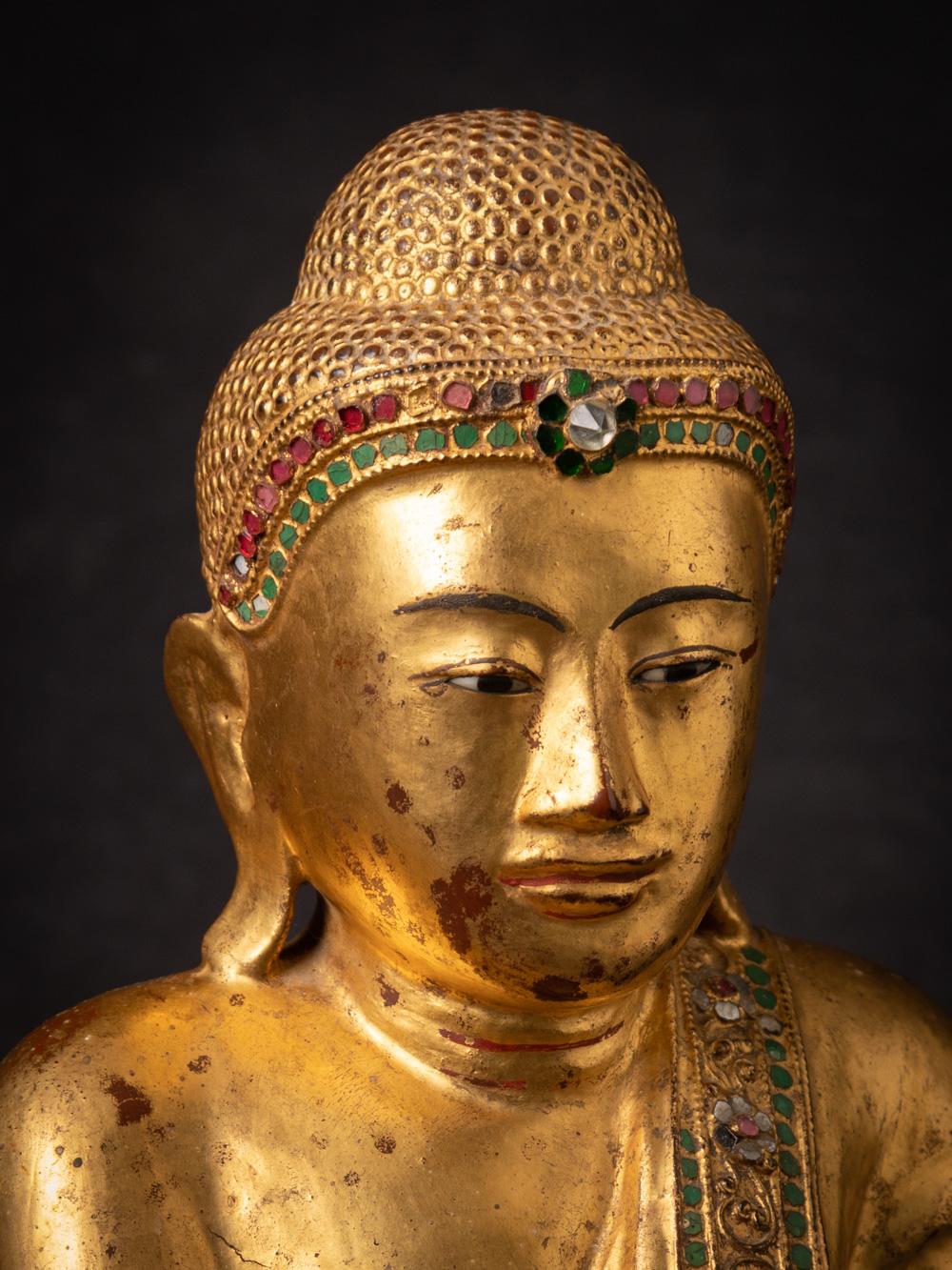 19th century antique wooden Burmese Mandalay Buddha - OriginalBuddhas For Sale 5