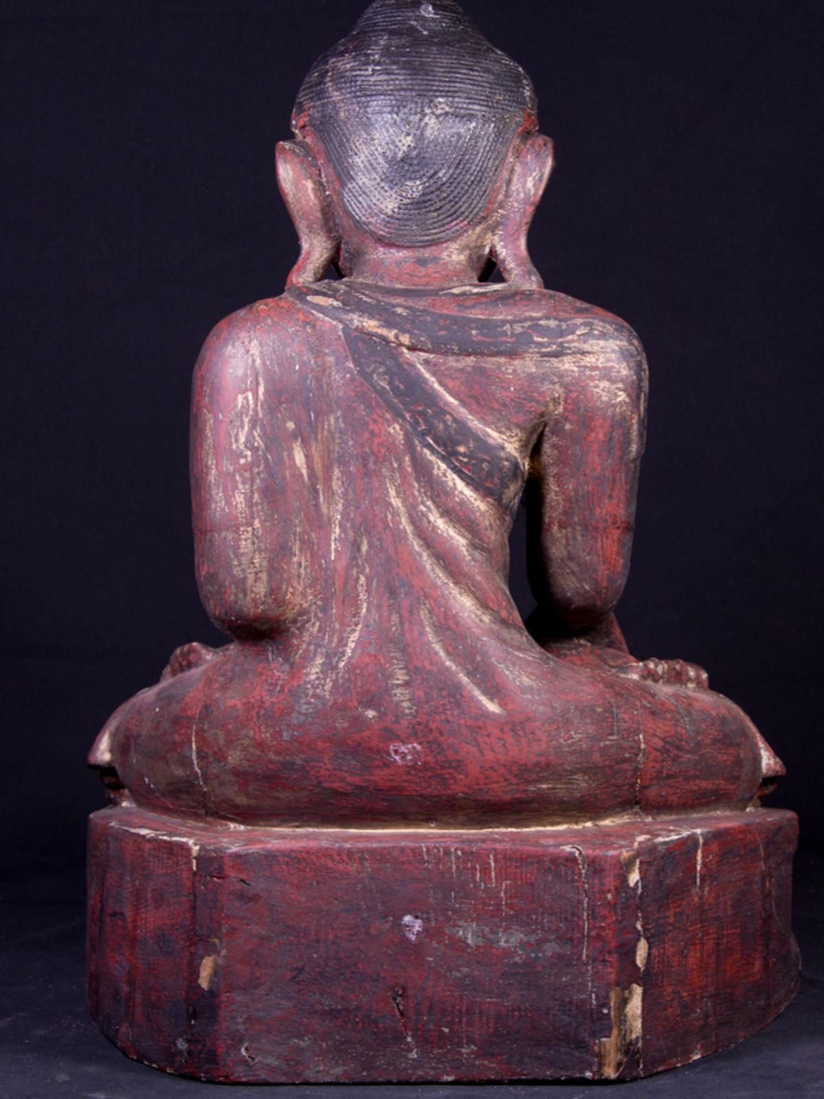 19th century antique wooden Burmese Mandalay Buddha - OriginalBuddhas For Sale 8