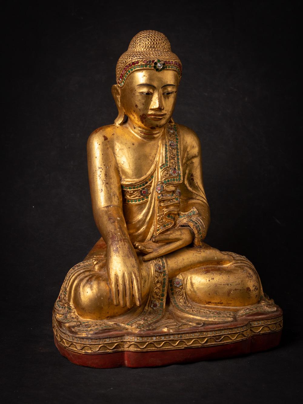19th century antique wooden Burmese Mandalay Buddha - OriginalBuddhas For Sale 1