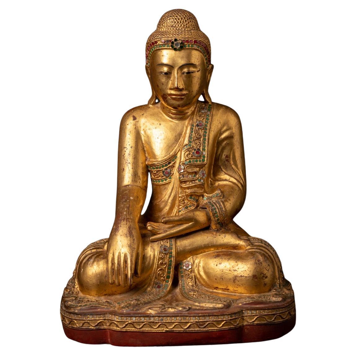 19th century antique wooden Burmese Mandalay Buddha - OriginalBuddhas For Sale