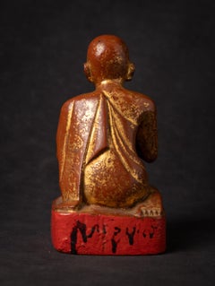 19th century Antique wooden Burmese Monk statue from Burma