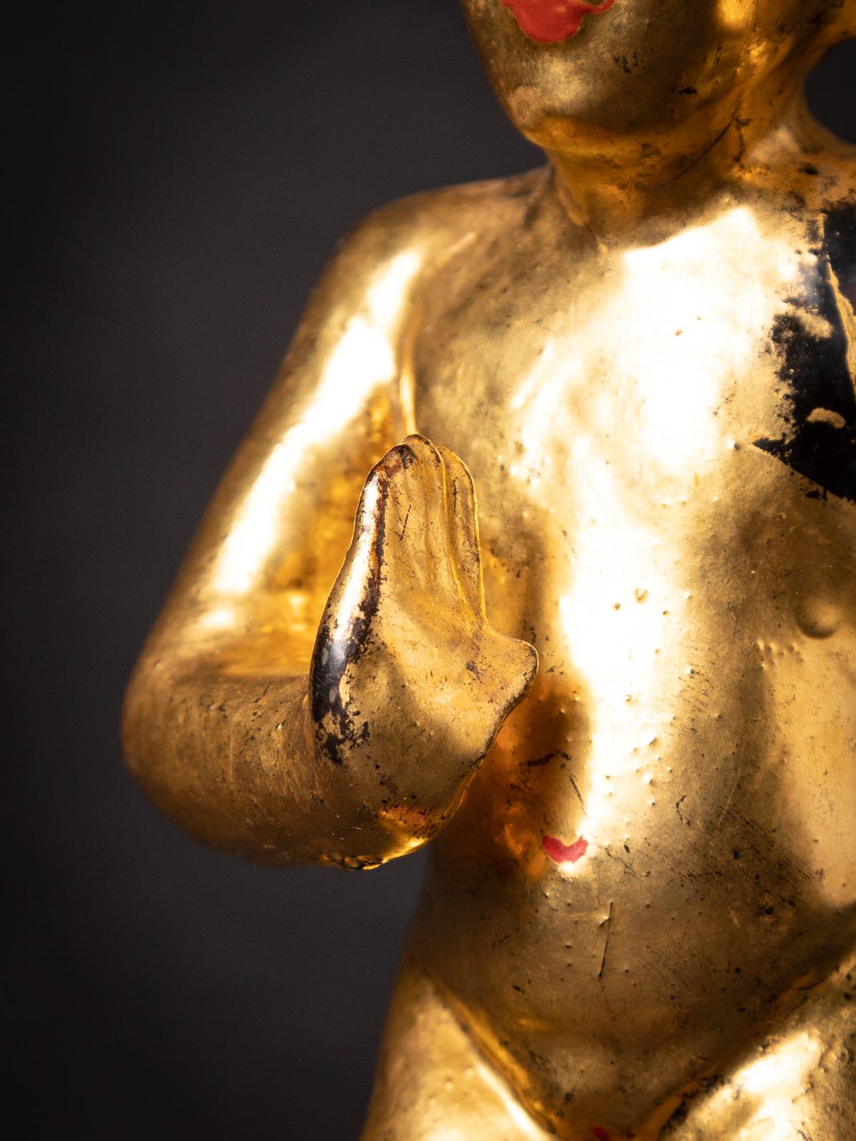 19ème siècle Statue antique en bois de Nat de Birmanie en vente 12