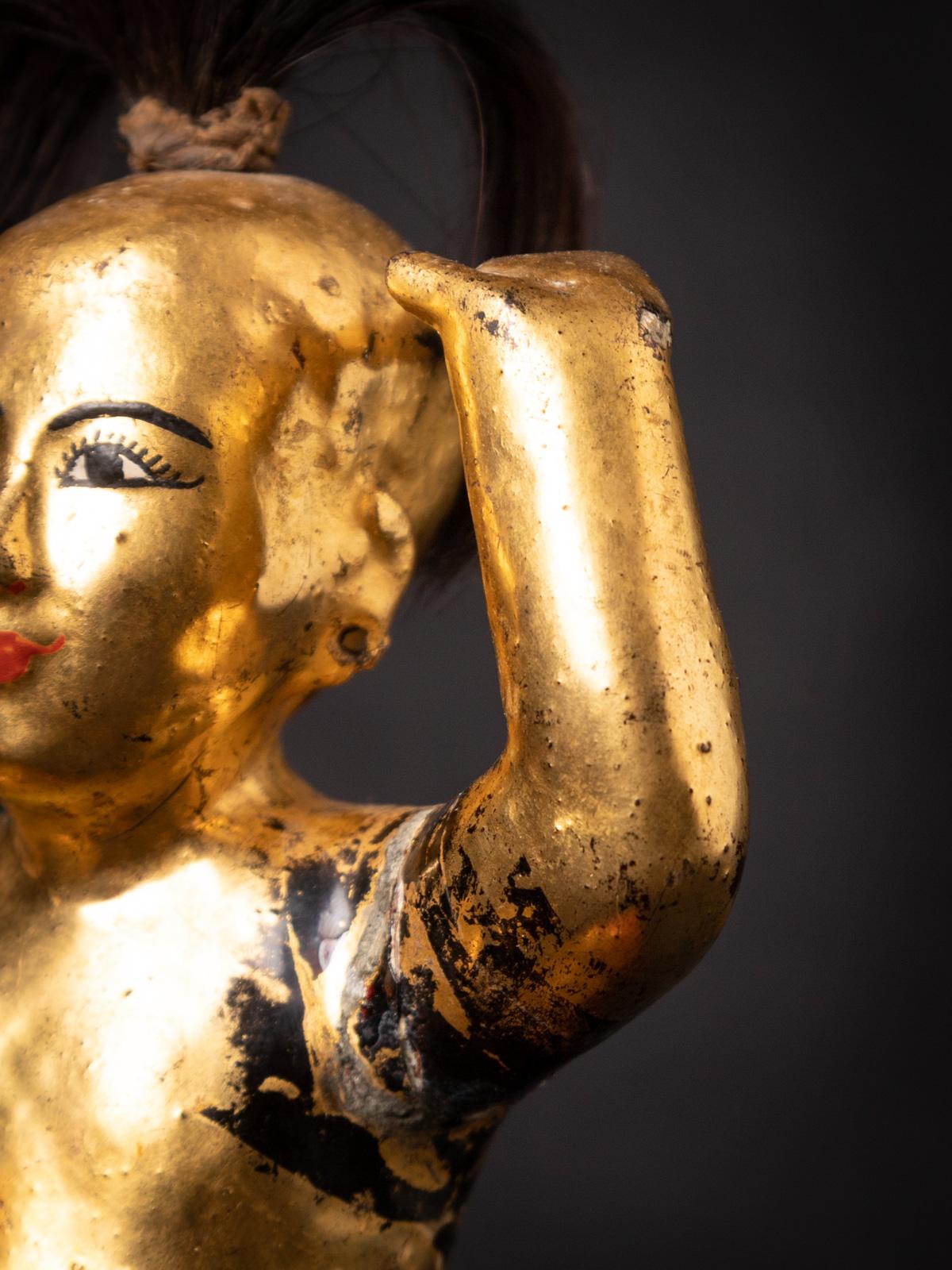 19ème siècle Statue antique en bois de Nat de Birmanie en vente 13