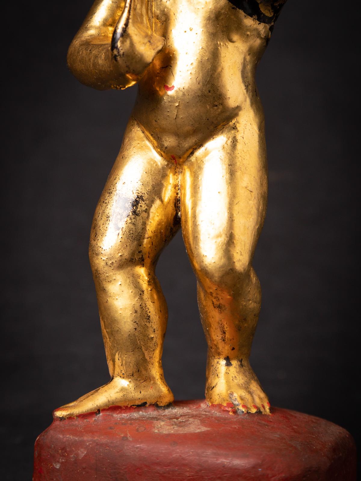 19ème siècle Statue antique en bois de Nat de Birmanie en vente 14