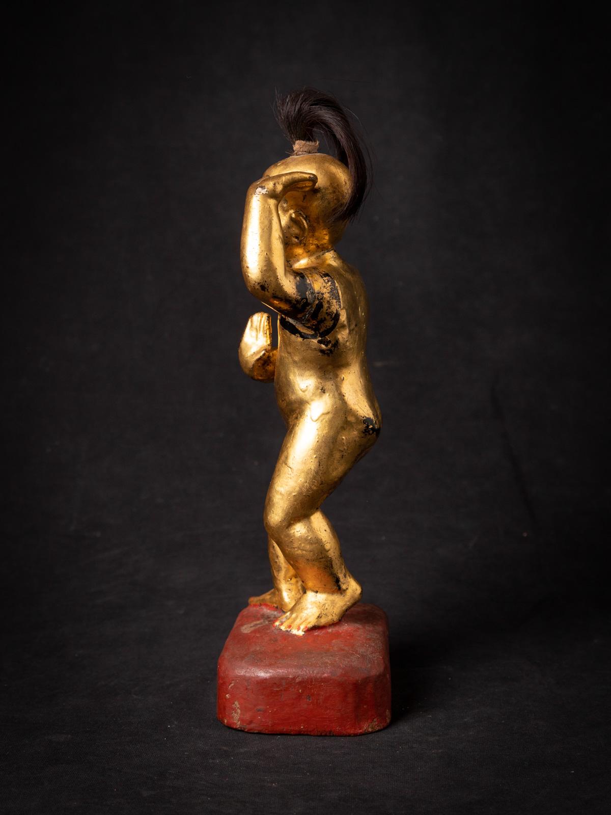 XIXe siècle 19ème siècle Statue antique en bois de Nat de Birmanie en vente