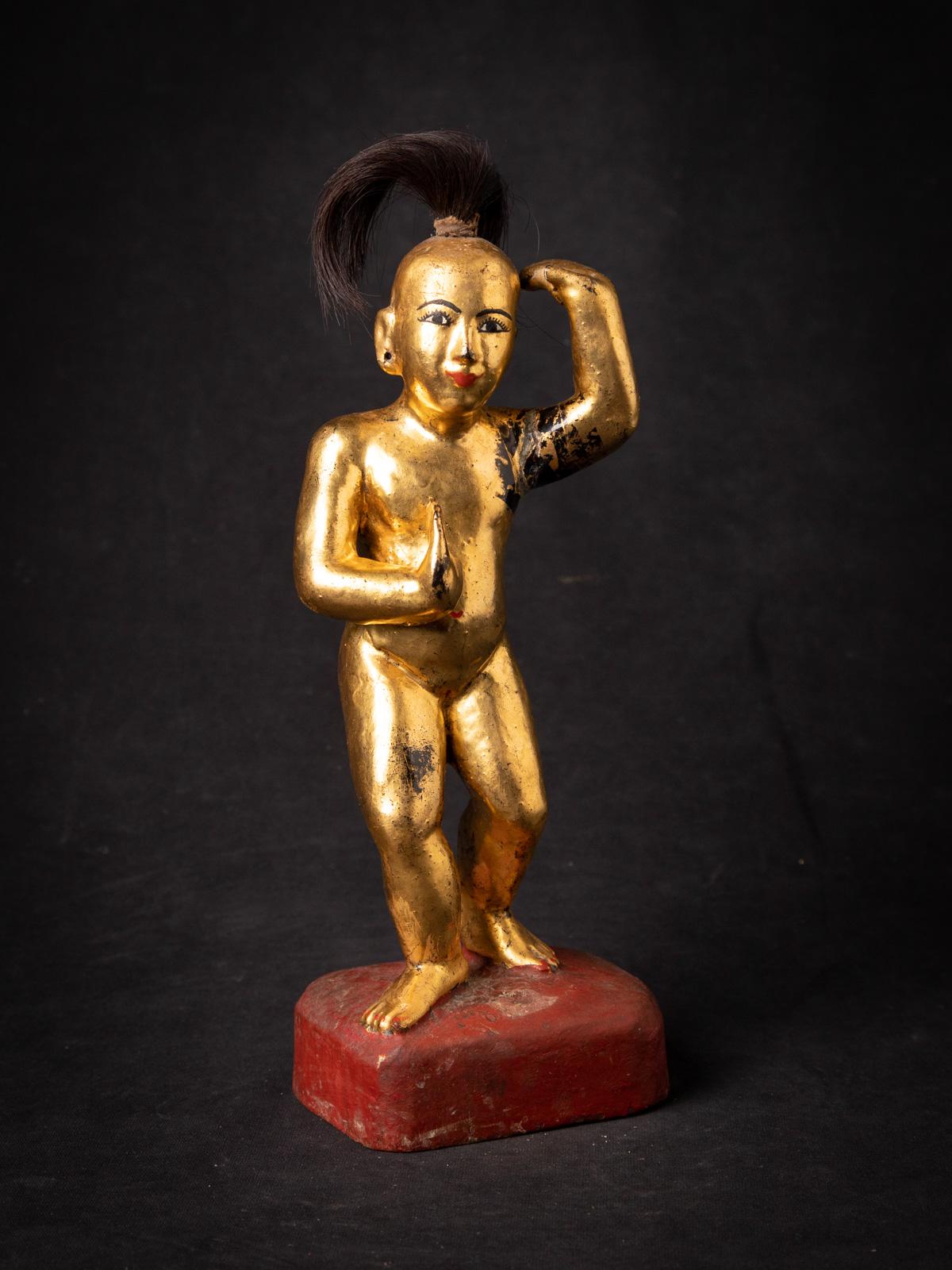 19ème siècle Statue antique en bois de Nat de Birmanie en vente 2