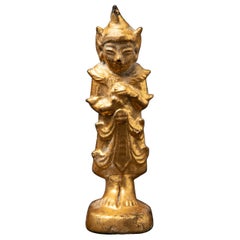 19th century Antique wooden Burmese Nat statue from Burma