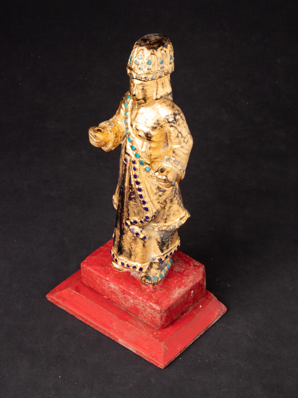 19th century Antique wooden Burmese Nat statue from Burma - OriginalBuddhas For Sale 8