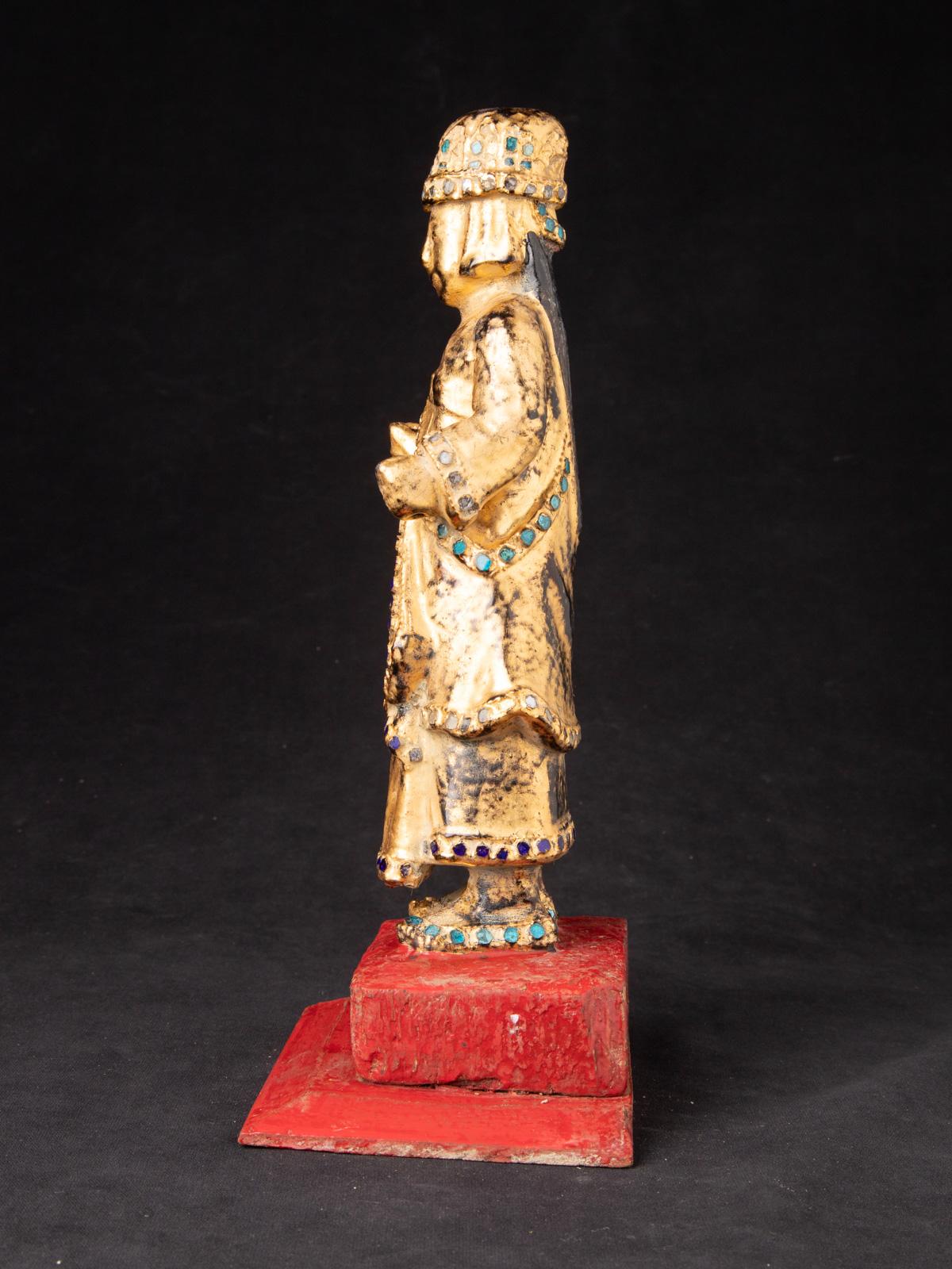 19th Century 19th century Antique wooden Burmese Nat statue from Burma - OriginalBuddhas For Sale