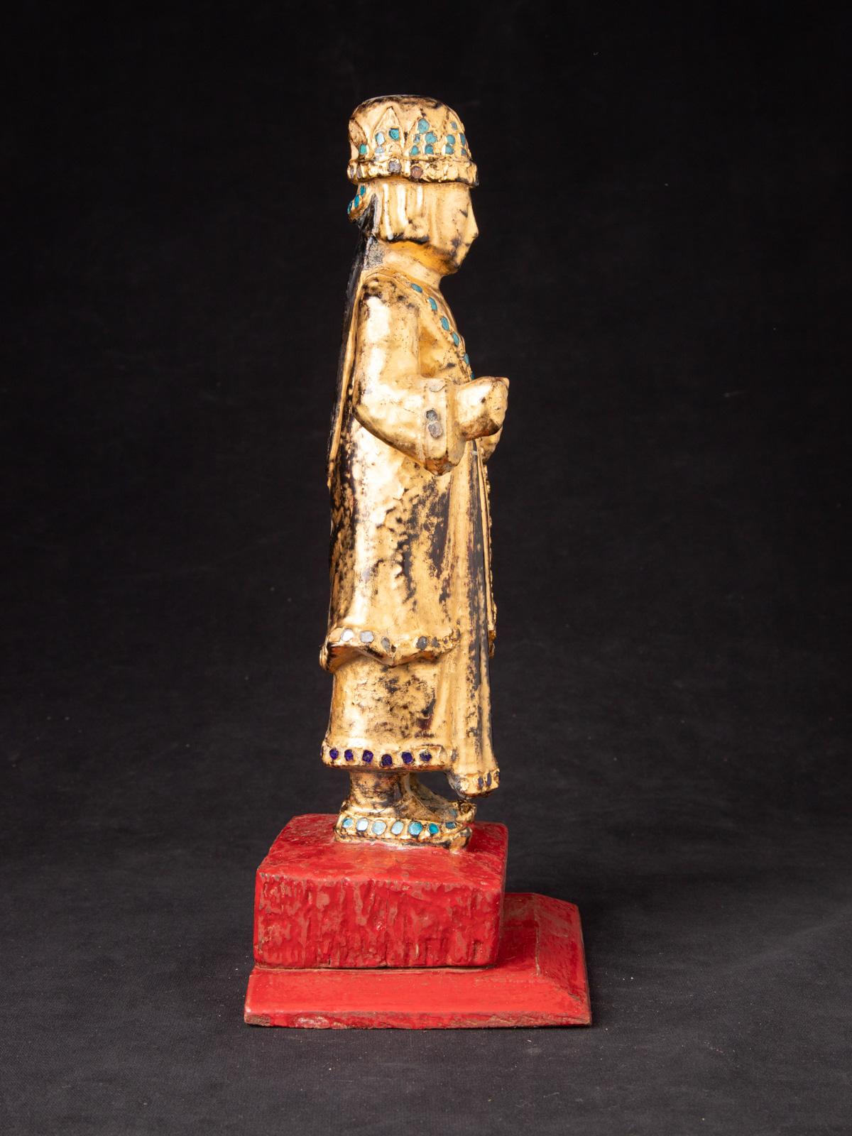 19th century Antique wooden Burmese Nat statue from Burma - OriginalBuddhas For Sale 1
