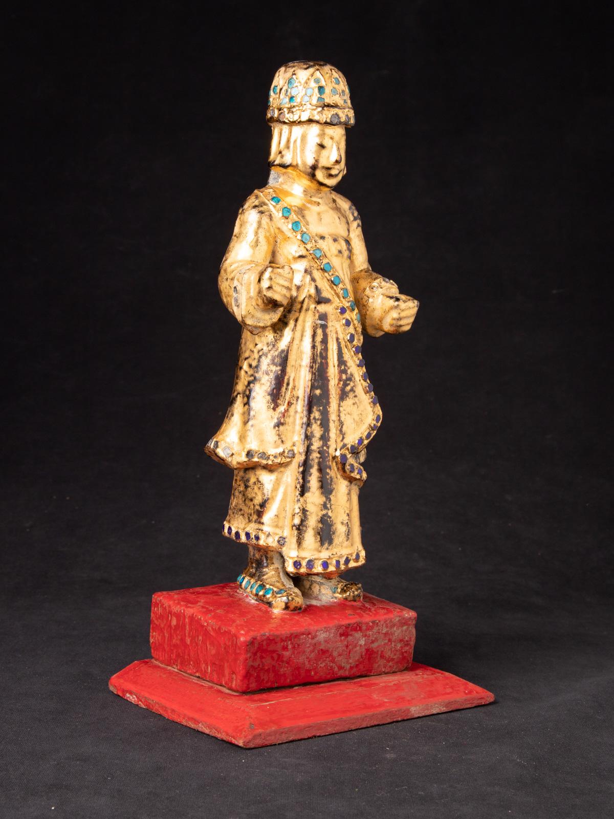 19th century Antique wooden Burmese Nat statue from Burma - OriginalBuddhas For Sale 2