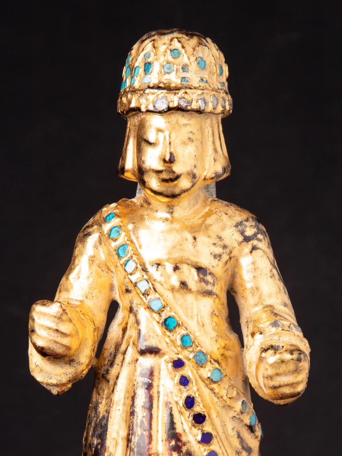 19th century Antique wooden Burmese Nat statue from Burma - OriginalBuddhas For Sale 3