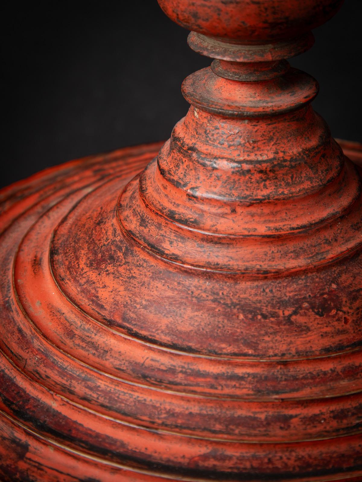 19th century Antique wooden Burmese offering vessel from Burma For Sale 5