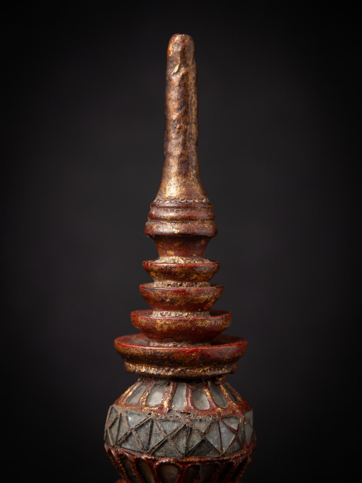 19th century Antique wooden Burmese offering vessel from Burma For Sale 5