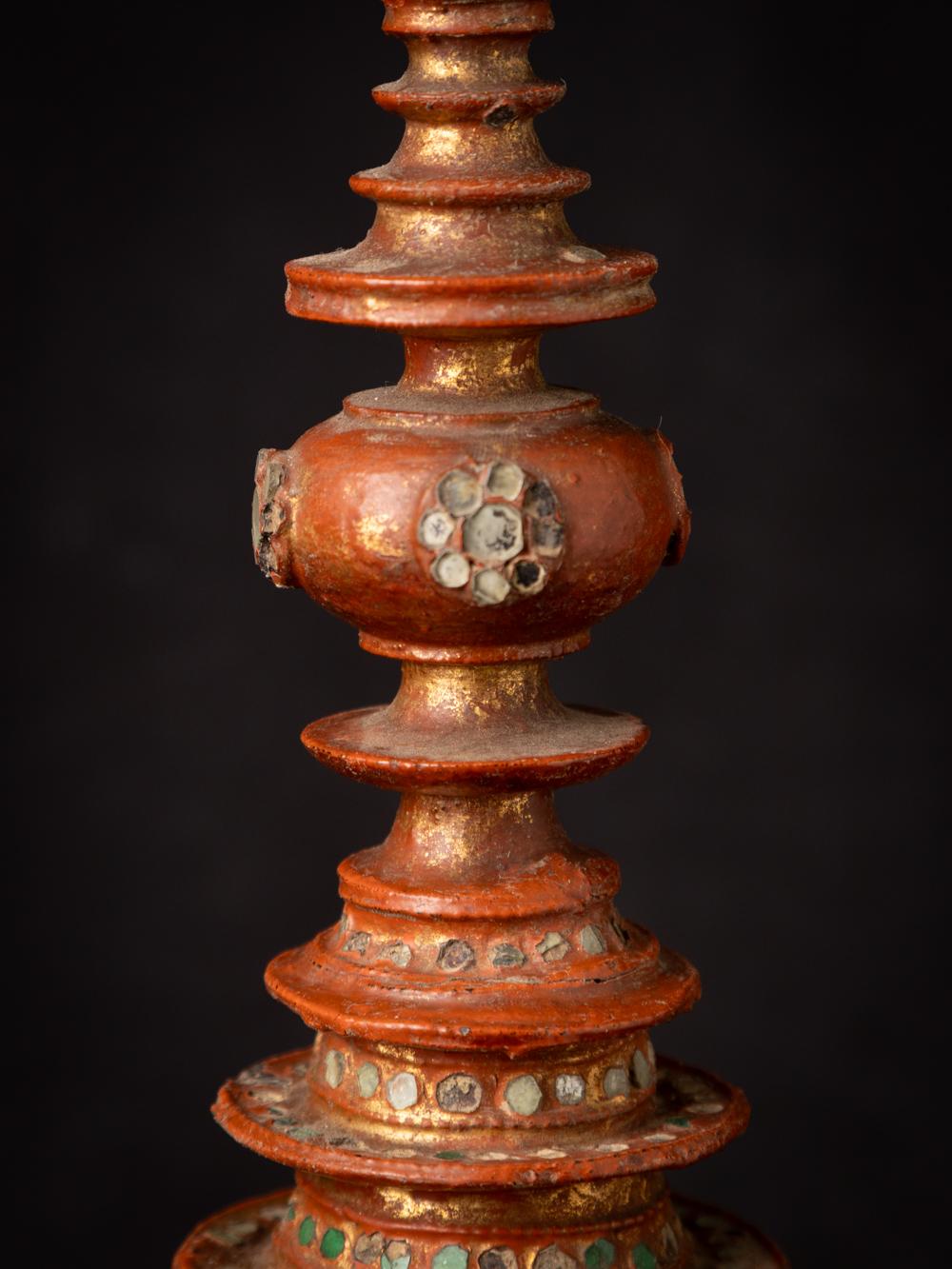 19th century Antique wooden Burmese offering vessel from Burma For Sale 6