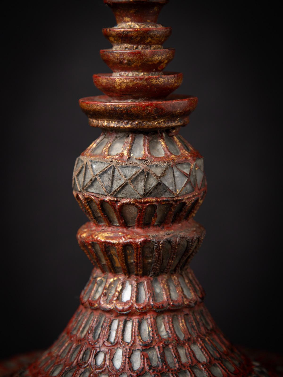 19th century Antique wooden Burmese offering vessel from Burma For Sale 6