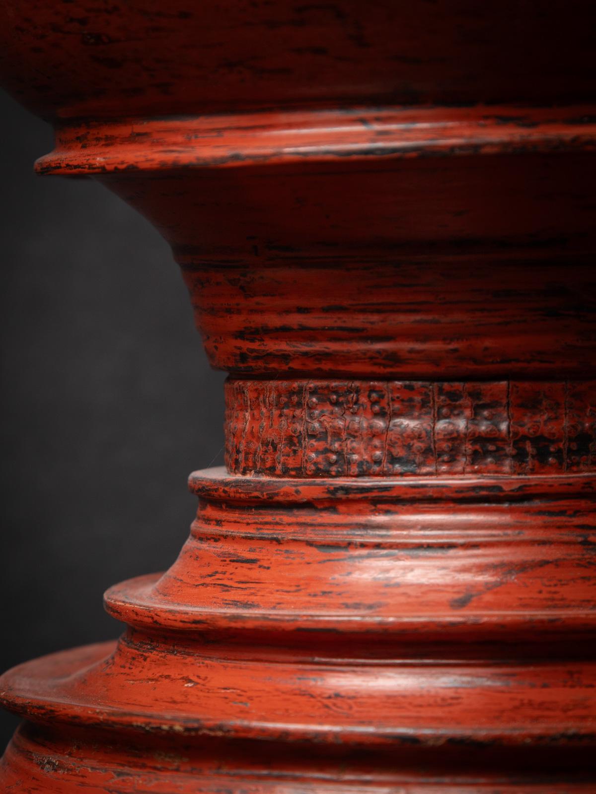 19th century Antique wooden Burmese offering vessel from Burma 7