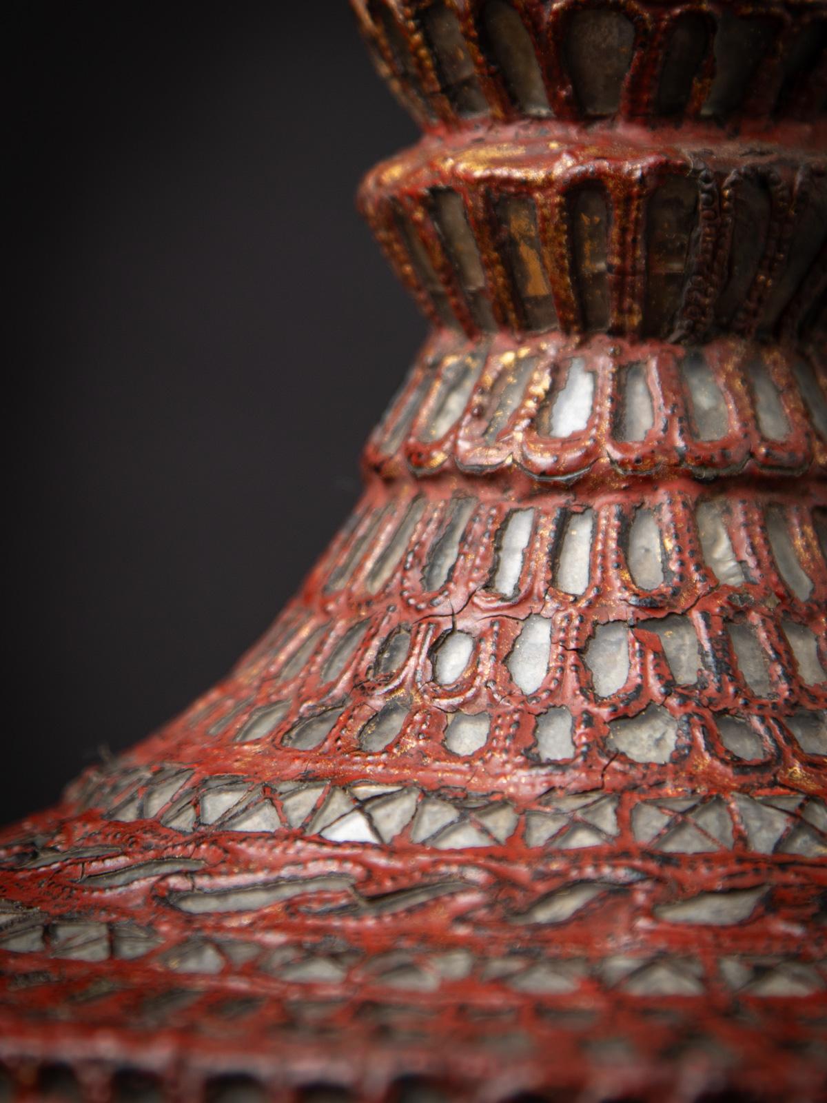 19th century Antique wooden Burmese offering vessel from Burma For Sale 7