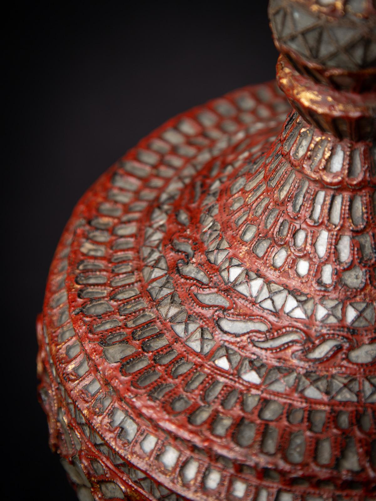 19th century Antique wooden Burmese offering vessel from Burma For Sale 8