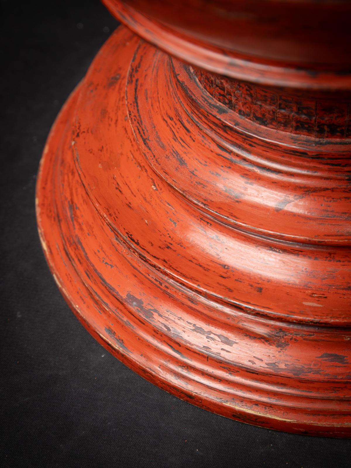 19th century Antique wooden Burmese offering vessel from Burma 9