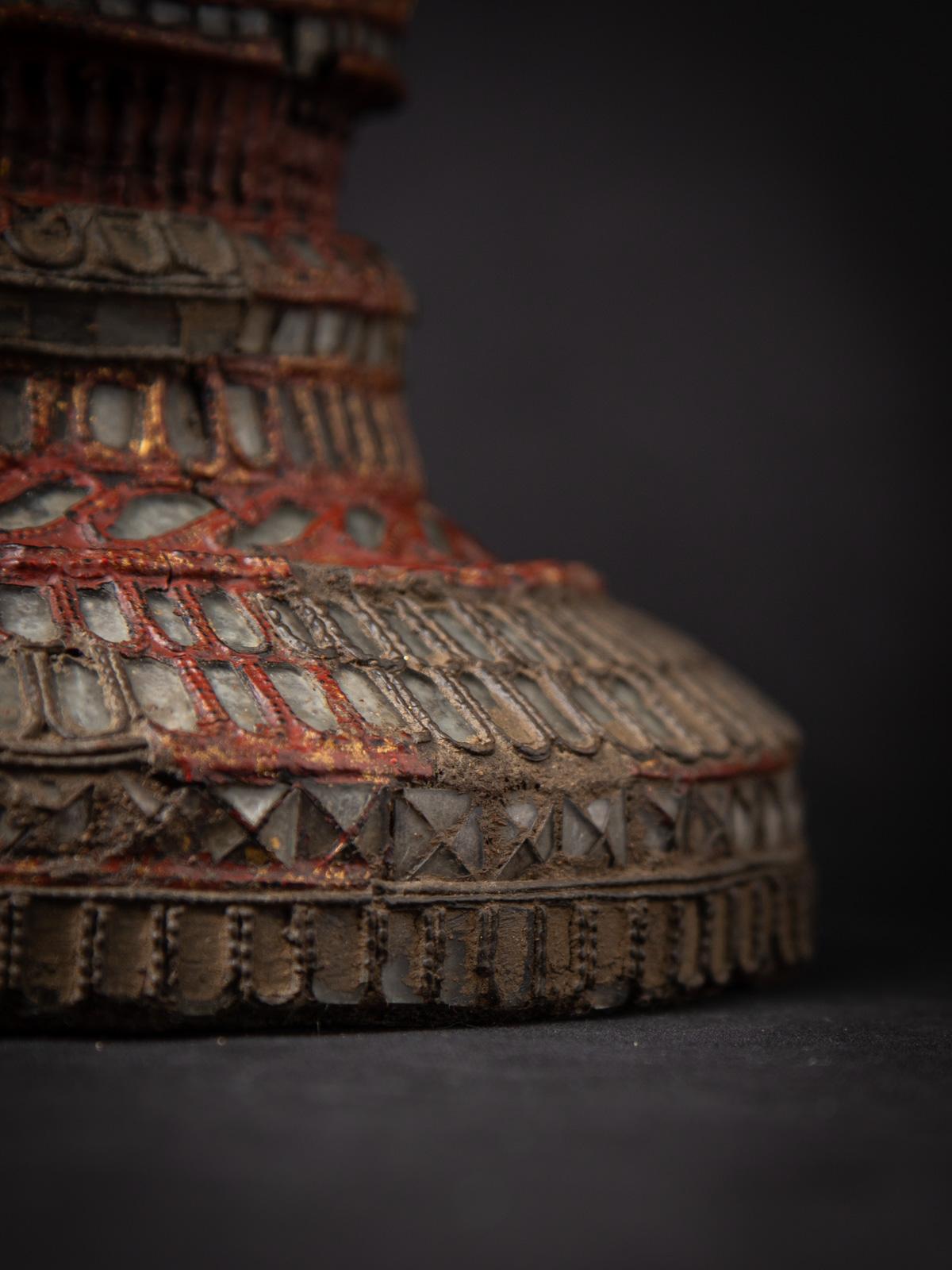 19th century Antique wooden Burmese offering vessel from Burma For Sale 12
