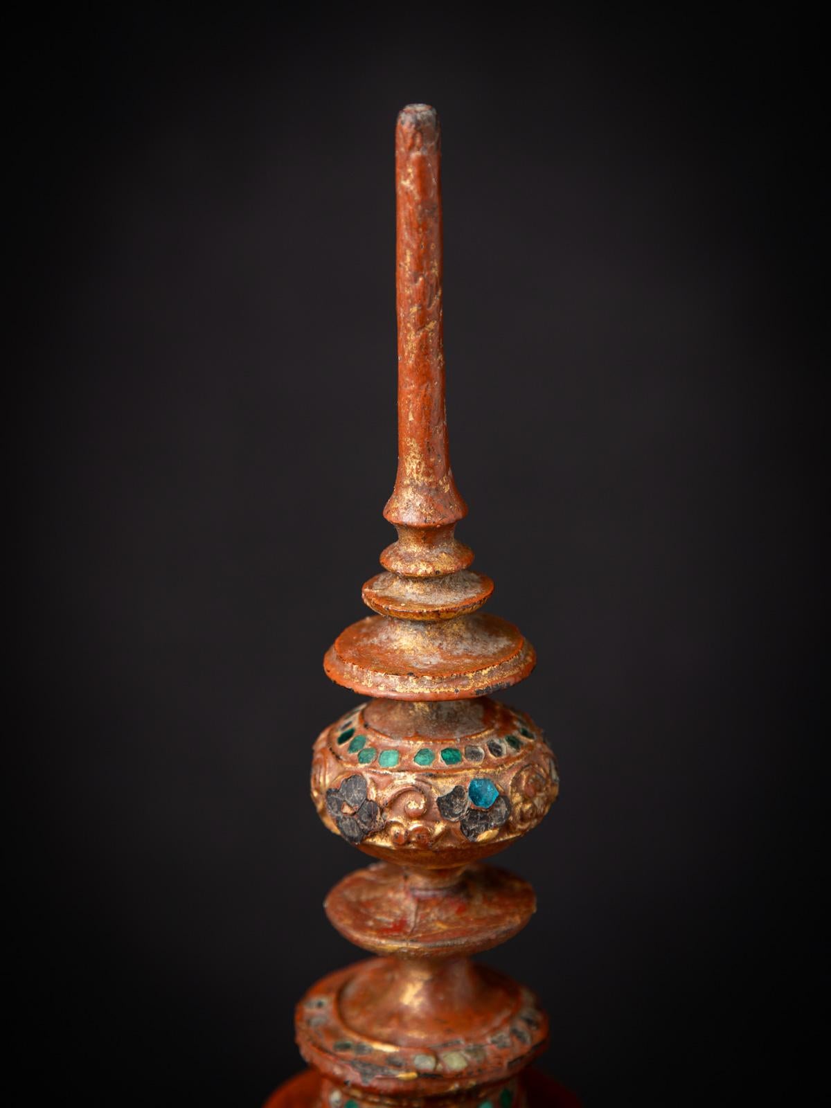 Wood 19th century Antique wooden Burmese offering vessel from Burma For Sale