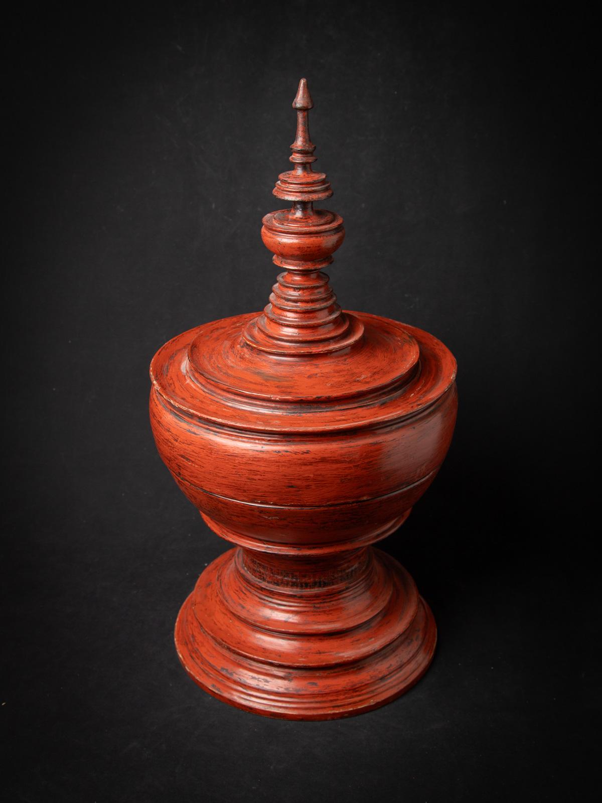 19th century Antique wooden Burmese offering vessel from Burma 2