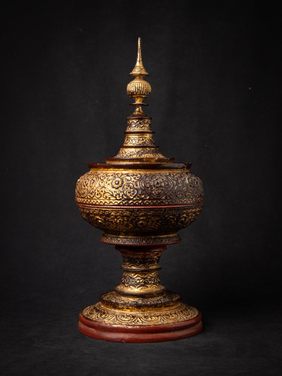 19th century Antique wooden Burmese offering vessel from Burma 4