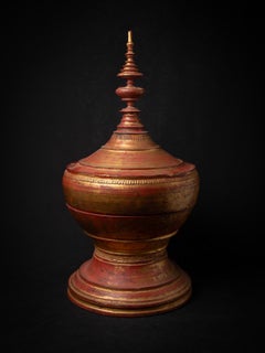 19th century Antique wooden Burmese offering vessel from India
