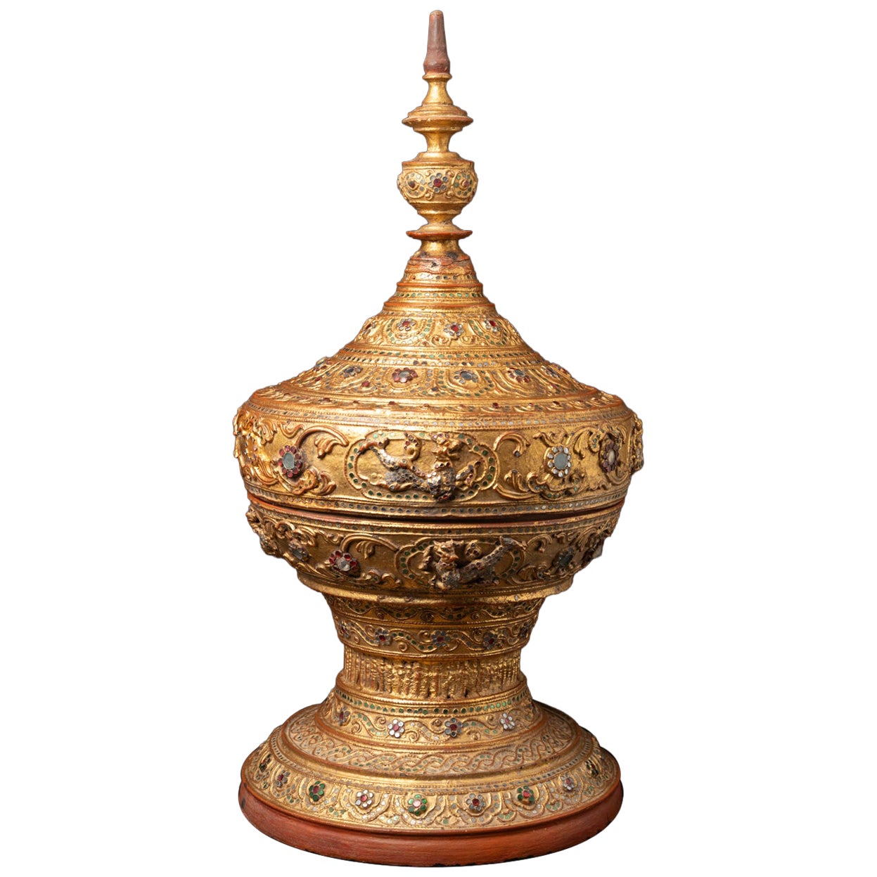 19th century Antique wooden Burmese offeringvessel from Burma
