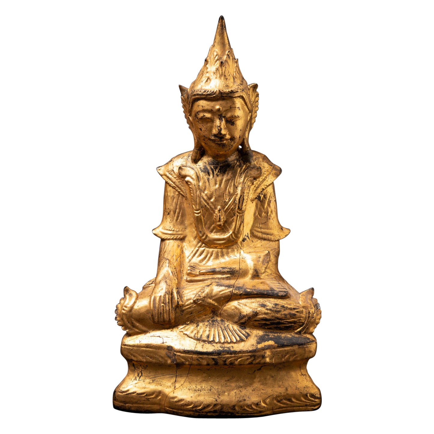 Antiker burmesischer Shan-Buddha aus dem 19. Jahrhundert im Angebot