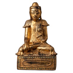19th century Antique wooden Burmese Shan Buddha from Burma