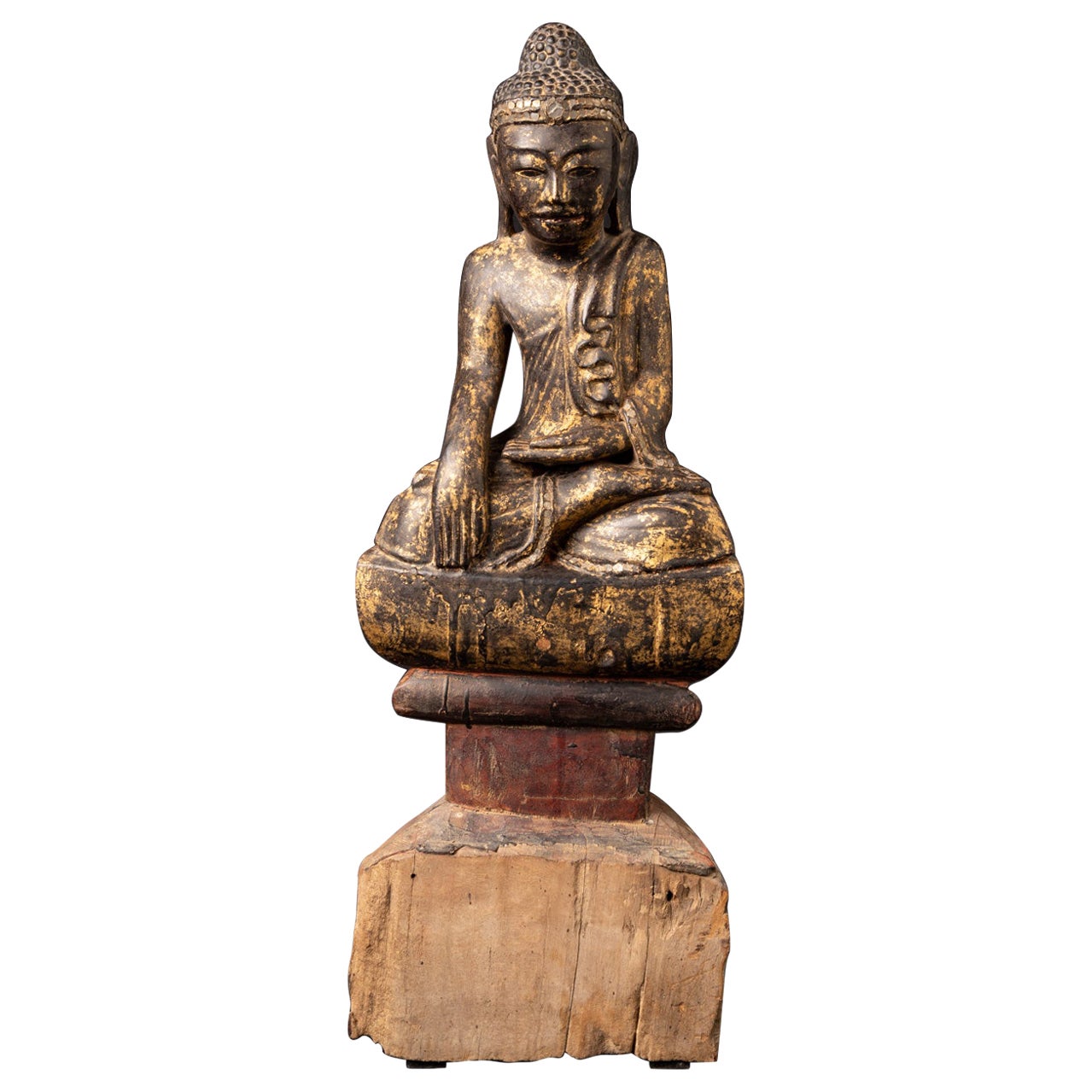 Antiker burmesischer Shan-Buddha aus dem 19. Jahrhundert im Angebot