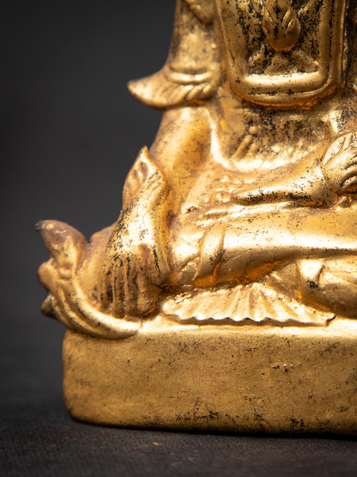 19th century Antique wooden Burmese Shan Buddha in Bhumisparsha Mudra 13
