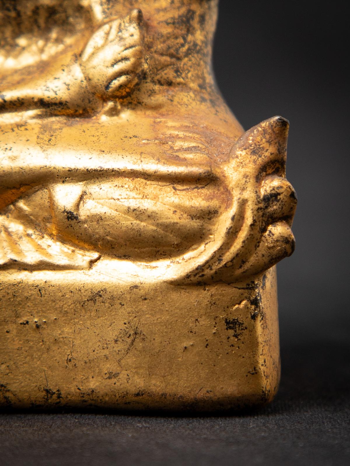 19th century Antique wooden Burmese Shan Buddha in Bhumisparsha Mudra 14