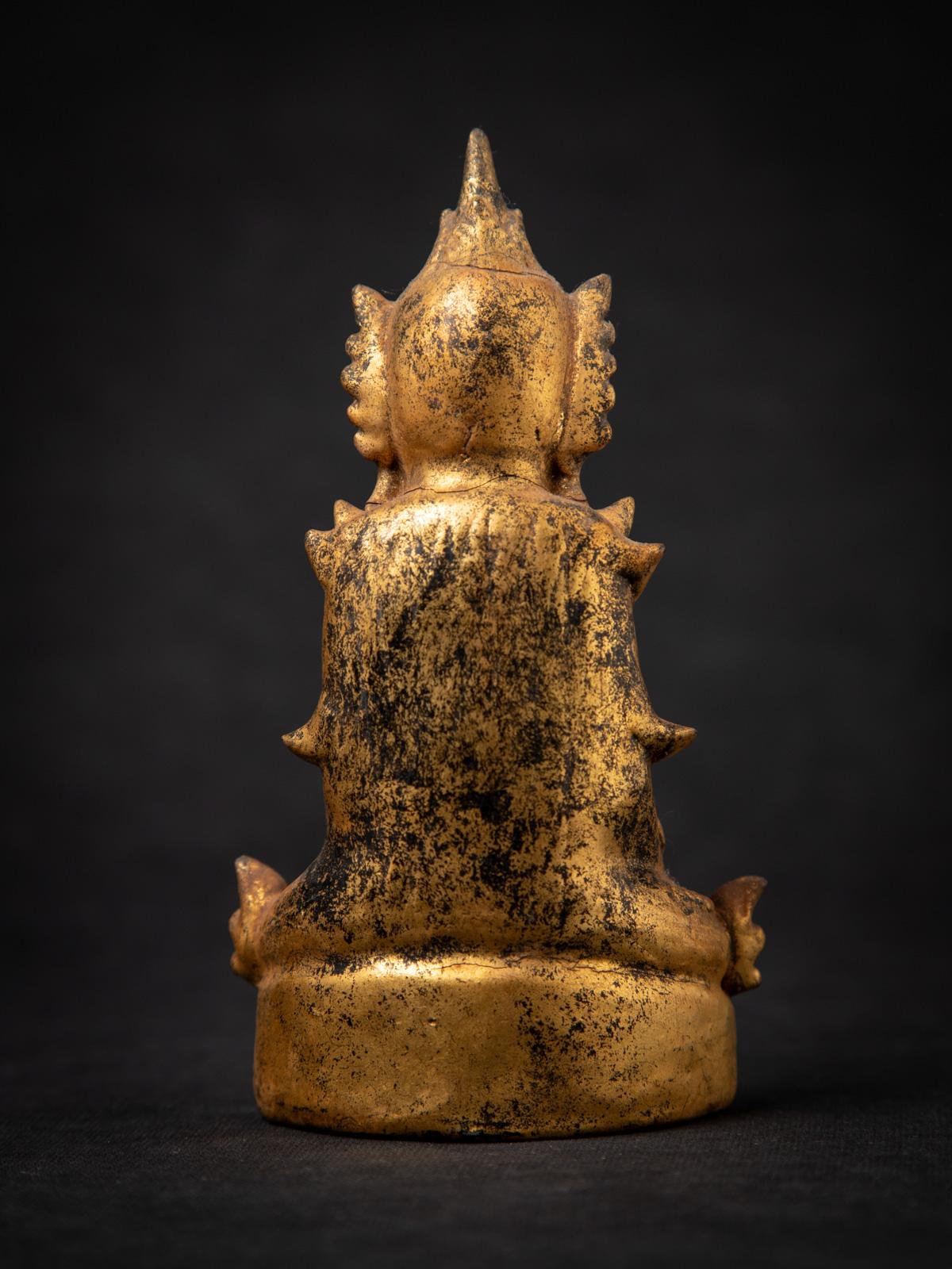 19th Century 19th century Antique wooden Burmese Shan Buddha in Bhumisparsha Mudra