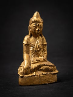 19th century Antique wooden Burmese Shan Buddha statue from Burma