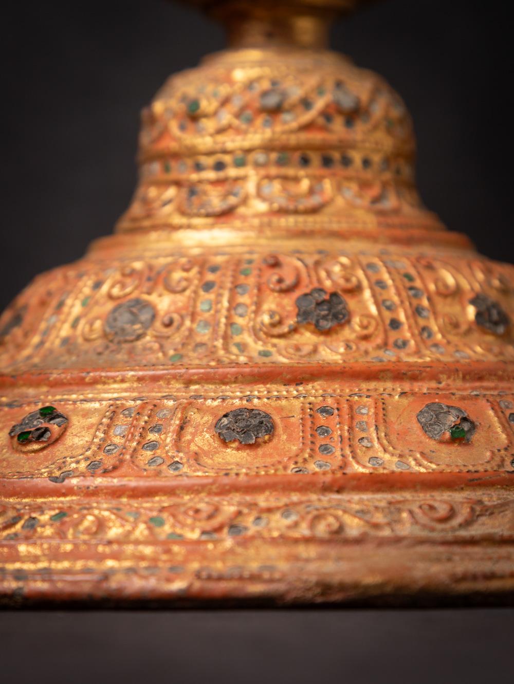 19th century Antique wooden Burmese stand - OriginalBuddhas For Sale 5