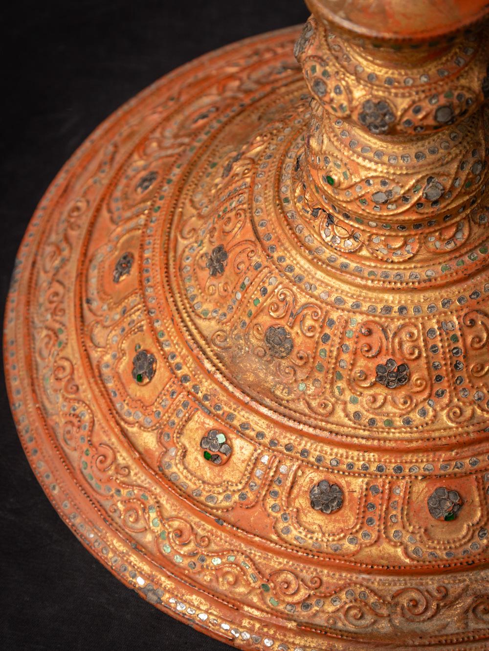 19th century Antique wooden Burmese stand - OriginalBuddhas For Sale 6