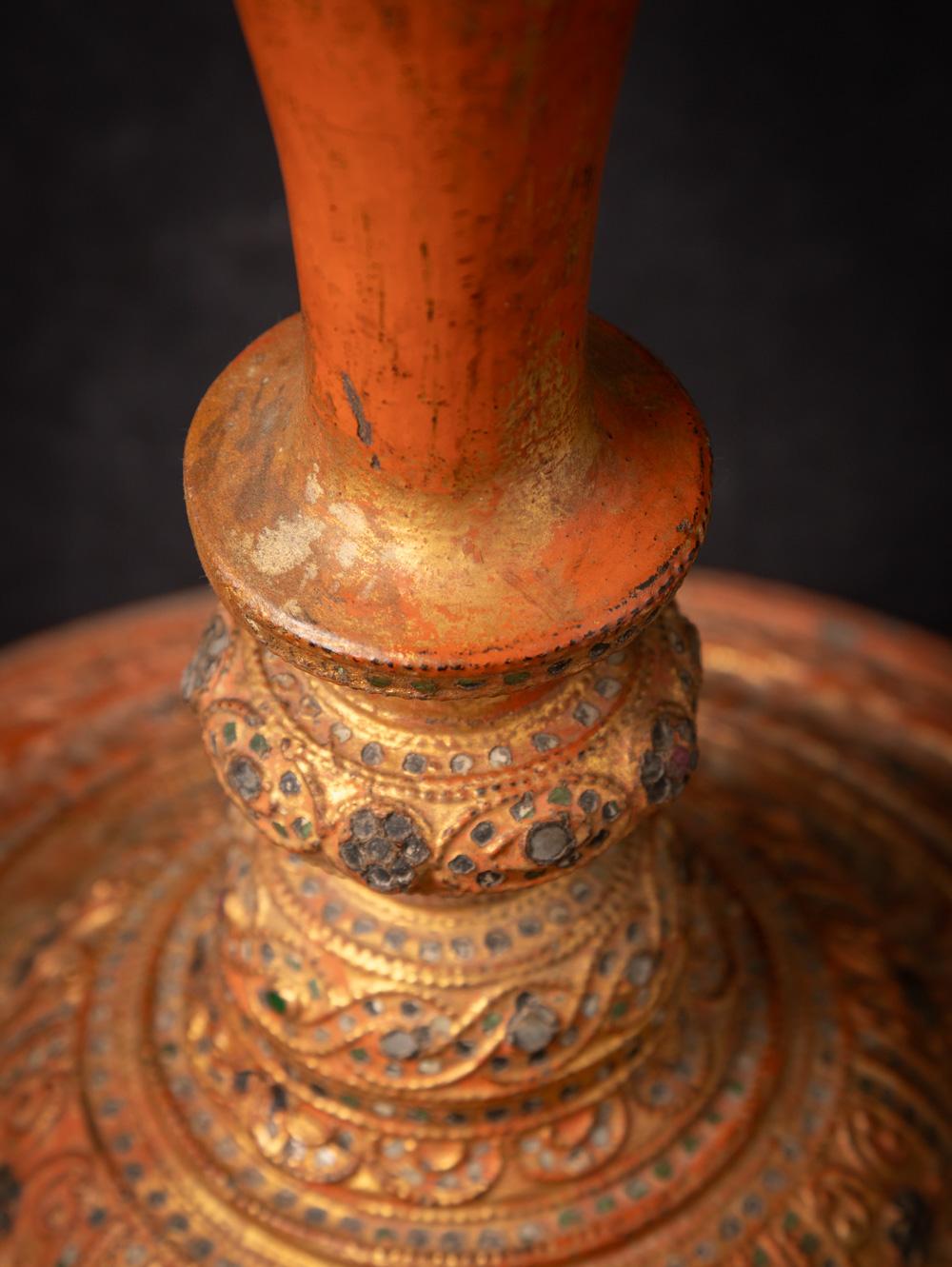 19th century Antique wooden Burmese stand - OriginalBuddhas For Sale 7