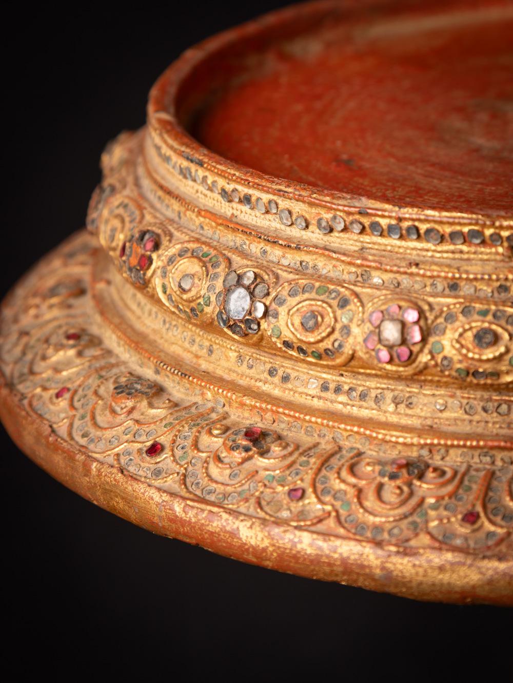 Indian 19th century Antique wooden Burmese stand - OriginalBuddhas For Sale