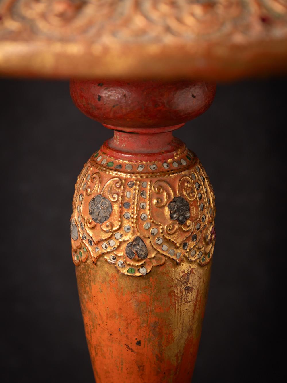 Wood 19th century Antique wooden Burmese stand - OriginalBuddhas For Sale