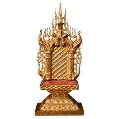 19th century antique wooden Burmese Throne in Mandalay style