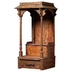 19th century Antique wooden Indian altar - temple from India