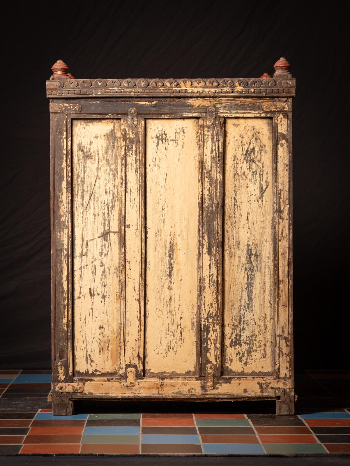 Armadio indiano antico in legno del XIX secolo - Buddha originale in vendita 5
