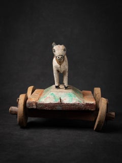 19th century Antique wooden Indian Nandi Bull from India