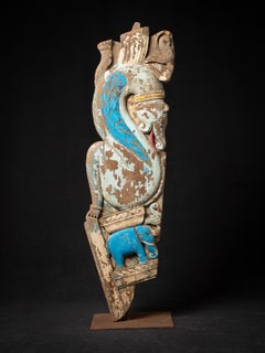 19th century Antique wooden Indian Tempel fragment from India