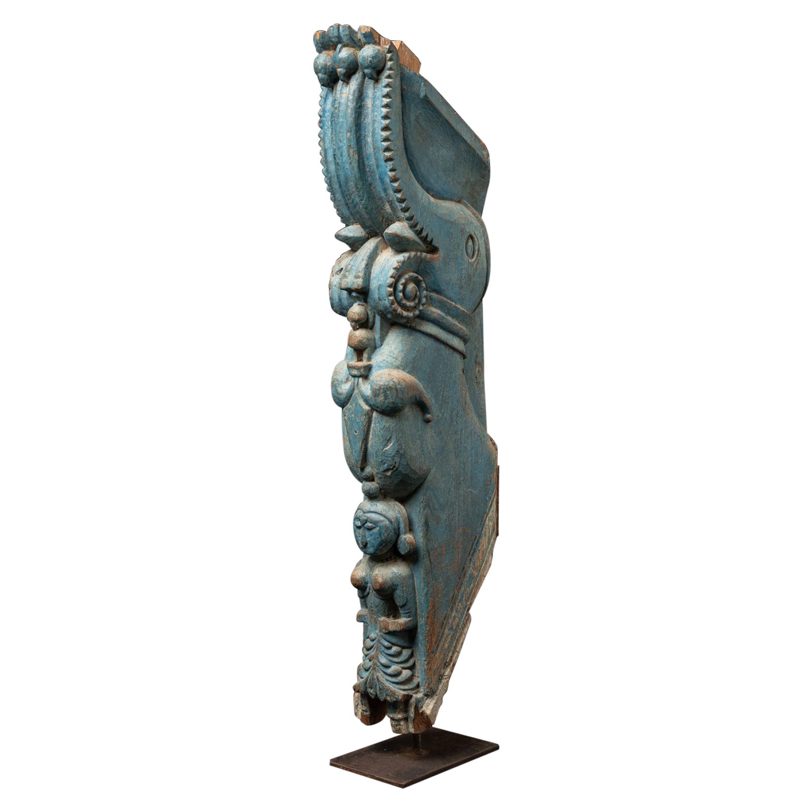 19e siècle Fragment de temple indien en bois ancien de l
Inde