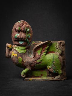 19th century Antique Wooden Indian Temple Lion - Simha / Yali from India