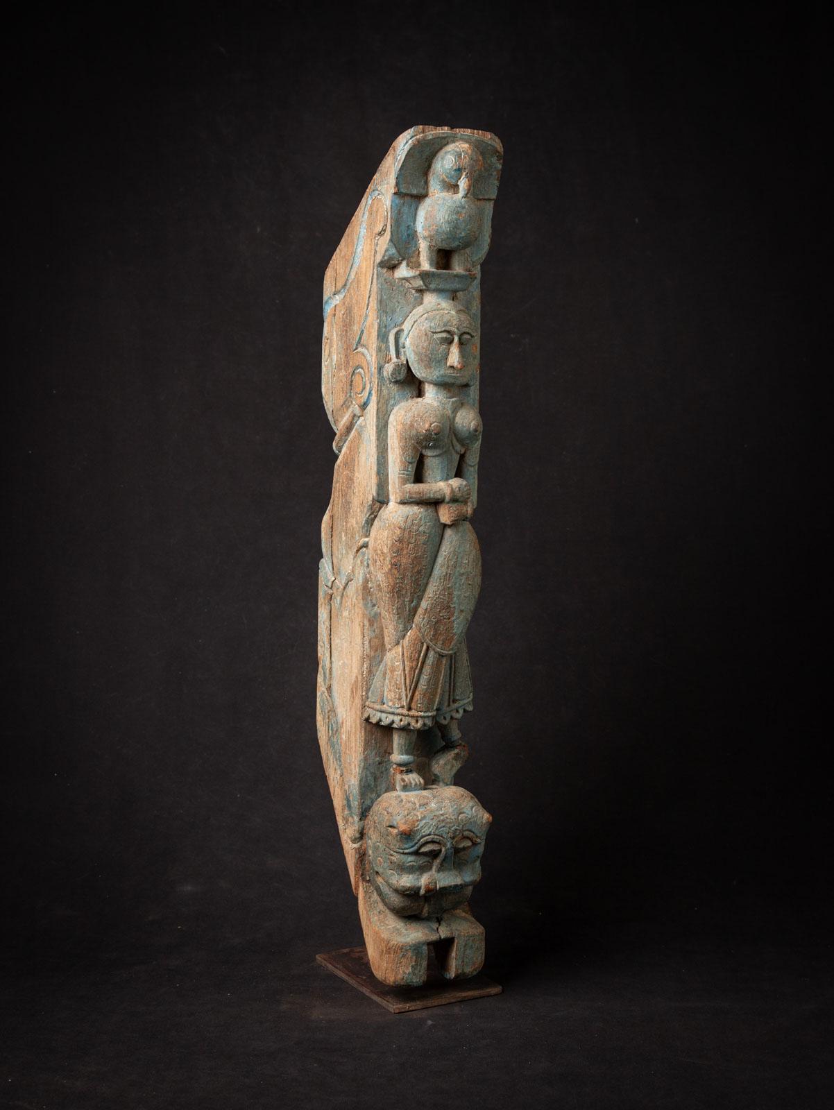 19th Century 19th century Antique wooden Indian temple panel from India For Sale